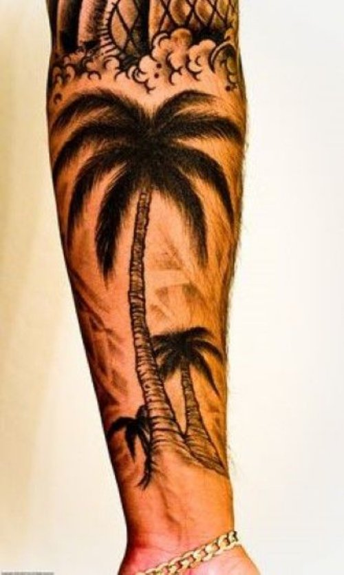 Left Forearm Palm Tree Tattoo